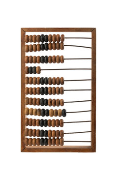 old wooden abacus for the accountant, isolated