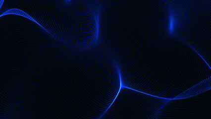Abstract trap code Mir blue wave isolated on the black background.
