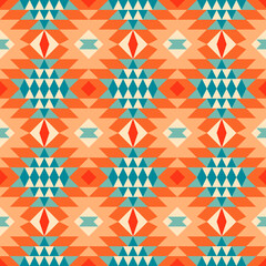 Seamless vintage pattern in native American style. Hand drawn vector background. Textile, wrapping paper trendy psychedelic print.
