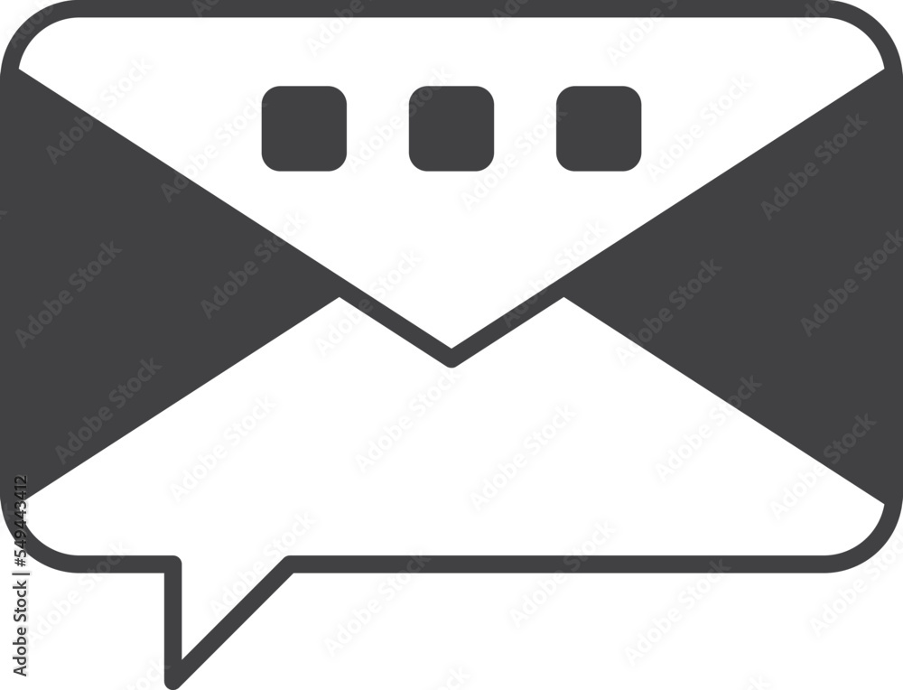 Poster message box with email illustration in minimal style