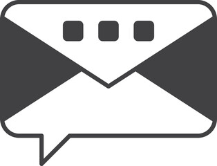 message box with email illustration in minimal style