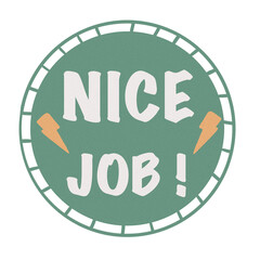 Nice job! hand drawn badge png