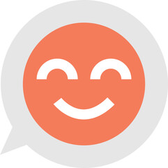 smiley face emoji on text box illustration in minimal style