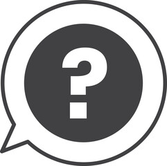 Doubt mark on text box illustration in minimal style