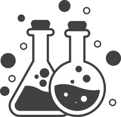 chemical experiments and test tubes illustration in minimal style