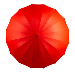 large red umbrella-cane, isolate on a white background