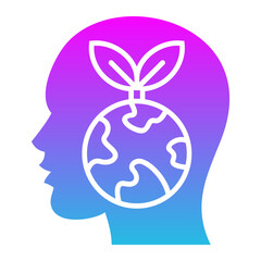 Think Eco Glyph Gradient Icon
