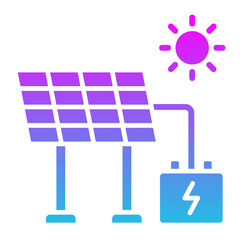 Solar Energy Glyph Gradient Icon