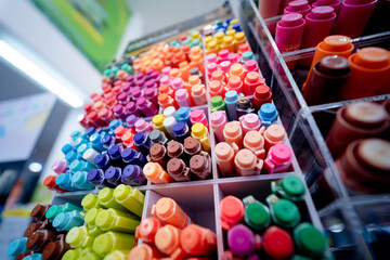 Background of lots assorted colorful marker pen set