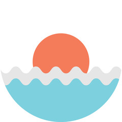 sun and sea illustration in minimal style