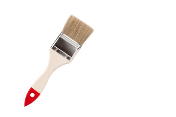 paint brush with coarse bristles, working tool, isolated