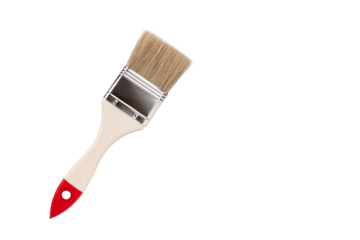 paint brush with coarse bristles, working tool, isolated