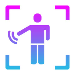 Motion Sensor Glyph Gradient Icon