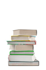 a stack of thick hardcover books, isolate on a white background