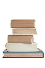 a stack of thick hardcover books, isolate on a white background