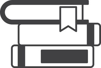 pile of books illustration in minimal style