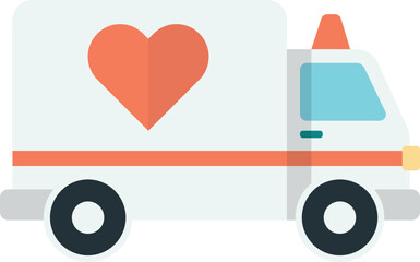 ambulance illustration in minimal style