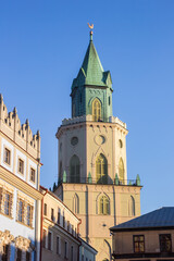 Fototapeta na wymiar Tower of the historic cathedral in the center of Lublin, Poland