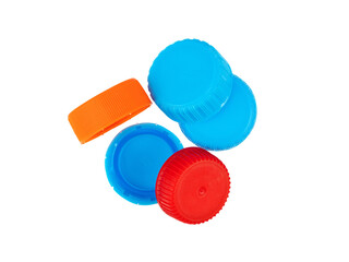 plastic bottle caps, isolated