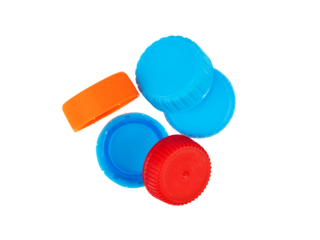 plastic bottle caps, isolated