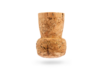 Natural champagne bottle stopper, isolate on a white background