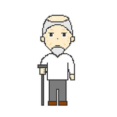Illustration of Grandpa in Pixel Art