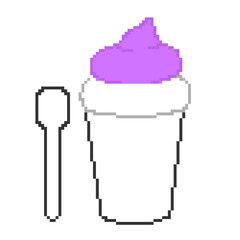 Pixel Art Grape Flavored Ice Cream