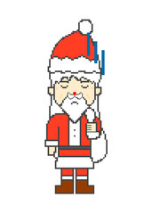 Pixel art negative Santa Claus