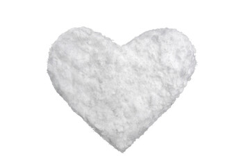 large white heart with snow texture, isolated object