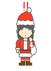Pixel Art Surprise Santa Claus Woman