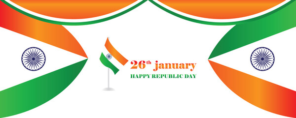 Indian flag happy republic day concept, 26 January Indian happy republic day background Vector Illustration.