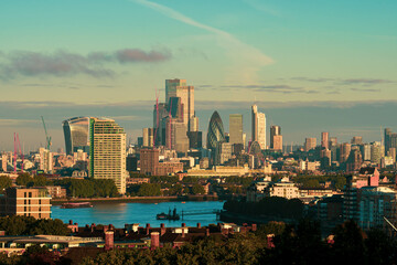 Obraz premium London city view. Skyward view of London City skyscrapers. UK, England, London. Skyscrapers in City of London. 