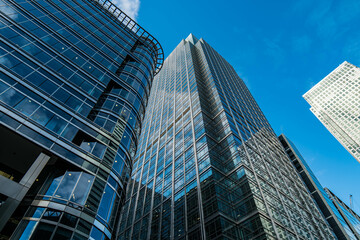 London skyline, office buildings in the city financial business district. Modern architecture in the city.  Corporate building in London City, England, UK. Skyscraper Business Office. 
