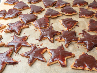 Cooking delicious Christmas cookies. Baking traditional cookies.