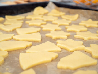 Cooking delicious Christmas cookies. Baking traditional cookies.