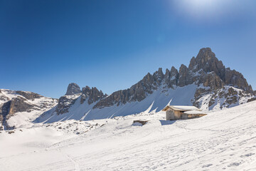 Sexten dolomites in a winter day