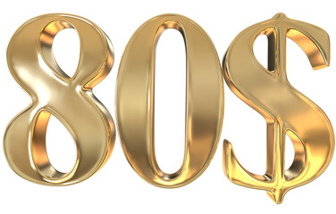 Dollar Number 3D Render