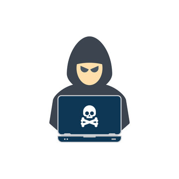 Hacker icon, Simple icon for web and app. Transparent background. Format png. 