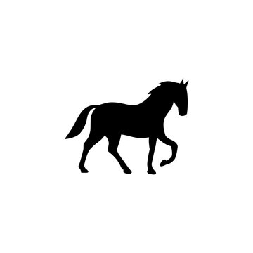 Horse silhouette icon isolated on white background.