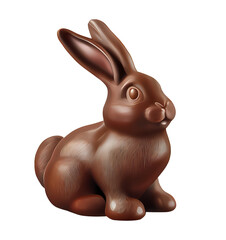 Easter chocolate bunny png.Bunny rabbit chocolate.Chocolate Easter Rabbit on beige background. Realistic illustration of chocolate Easter bunny. Easter card or poster.