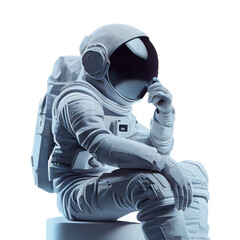 Astronaut spaceman 3d illustration space station in outer space . Astronauts wear full spacesuits for space operation . Elements of this image furnished by NASA space astronaut photos.idea thinking. - obrazy, fototapety, plakaty