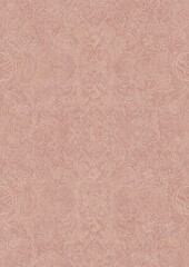 Hand-drawn abstract seamless ornament. Light semi transparent pale pink on a pale pink background. Paper texture. Digital artwork, A4. (pattern: p04d)