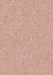 Hand-drawn abstract seamless ornament. Light semi transparent pale pink on a pale pink background. Paper texture. Digital artwork, A4. (pattern: p06d)