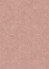 Hand-drawn abstract seamless ornament. Light semi transparent pale pink on a pale pink background. Paper texture. Digital artwork, A4. (pattern: p07-1d)