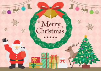 クリスマスのイメージイラスト1_ピンク
