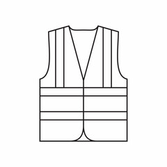 Outline icon and symbol of reflective vest and jacket for worker. Safety gear and personal protective equipment.
