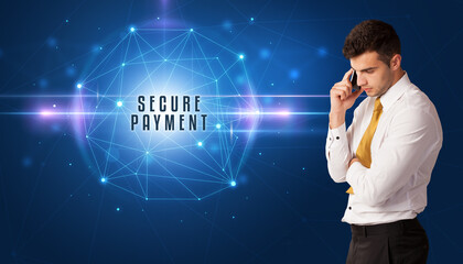 businessman thinking about security concept