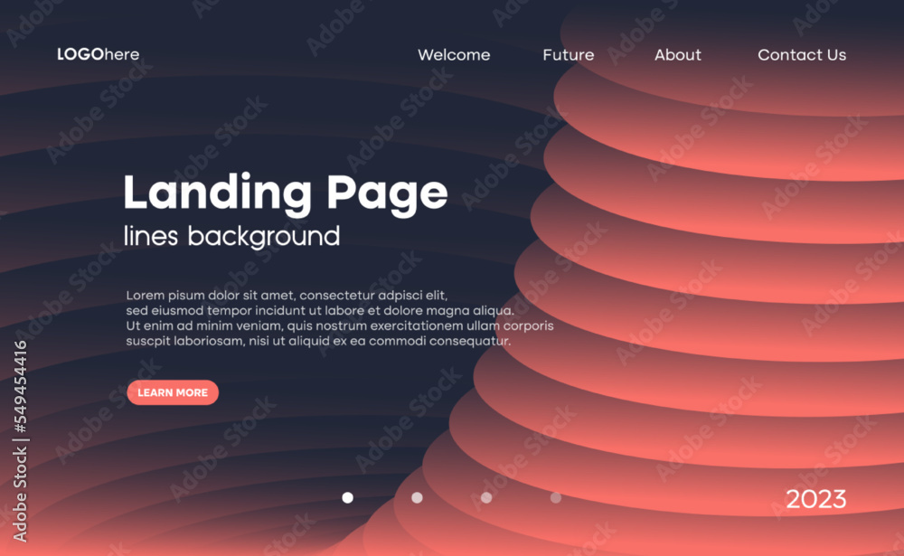 Poster abstract modern landing page design templates with geometric shape composition. vector, 2023