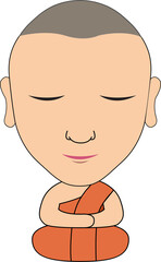 cartoon of monk sitting