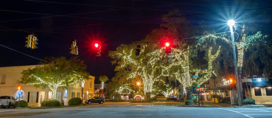 The Village Illuminated during the Holidays, Saint Simons Island, Georgia